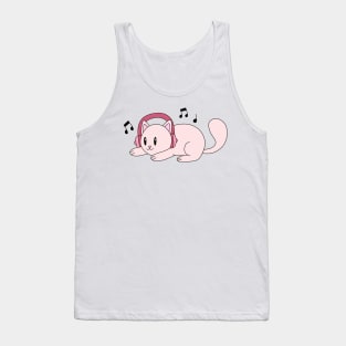 Cat with Headphones Tank Top